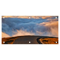 Landscape Sky Clouds Mountain Road Banner And Sign 6  X 3  by Sarkoni