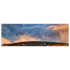 Landscape Sky Clouds Mountain Road Banner And Sign 9  X 3  by Sarkoni