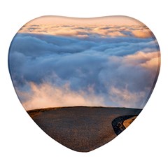 Landscape Sky Clouds Mountain Road Heart Glass Fridge Magnet (4 Pack) by Sarkoni