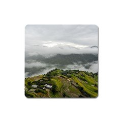 Residential Paddy Field Step Cloud Square Magnet by Sarkoni