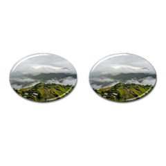 Residential Paddy Field Step Cloud Cufflinks (oval) by Sarkoni