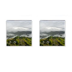 Residential Paddy Field Step Cloud Cufflinks (square) by Sarkoni