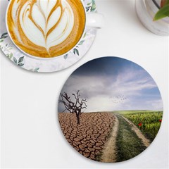 Climate Landscape Uv Print Round Tile Coaster by Sarkoni