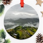 Residential Paddy Field Step Cloud Round Ornament (Two Sides) Front