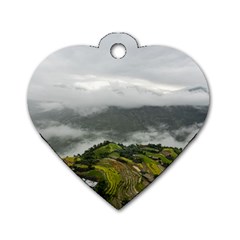 Residential Paddy Field Step Cloud Dog Tag Heart (two Sides) by Sarkoni