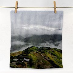 Residential Paddy Field Step Cloud Face Towel by Sarkoni