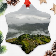 Residential Paddy Field Step Cloud Snowflake Ornament (two Sides) by Sarkoni