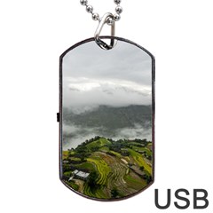 Residential Paddy Field Step Cloud Dog Tag Usb Flash (one Side) by Sarkoni