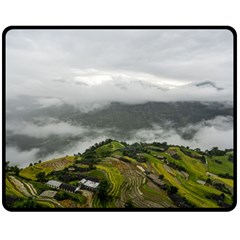 Residential Paddy Field Step Cloud Two Sides Fleece Blanket (medium) by Sarkoni