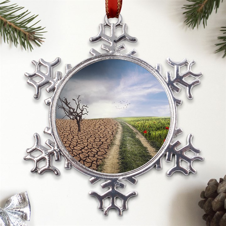 Climate Landscape Metal Large Snowflake Ornament