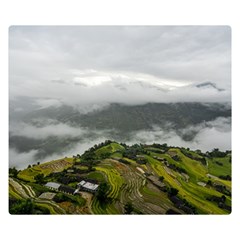 Residential Paddy Field Step Cloud Two Sides Premium Plush Fleece Blanket (small) by Sarkoni