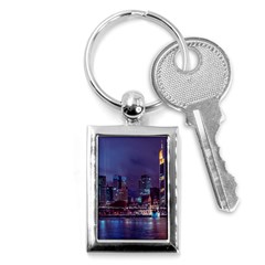 Frankfurt City Skyline Skyscraper Key Chain (rectangle) by Sarkoni