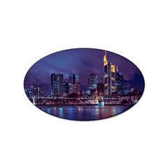 Frankfurt City Skyline Skyscraper Sticker (oval) by Sarkoni