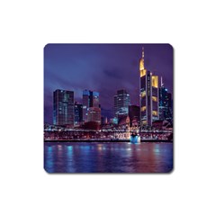 Frankfurt City Skyline Skyscraper Square Magnet by Sarkoni