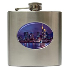 Frankfurt City Skyline Skyscraper Hip Flask (6 Oz) by Sarkoni