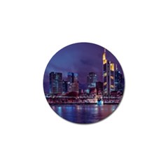 Frankfurt City Skyline Skyscraper Golf Ball Marker by Sarkoni