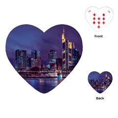 Frankfurt City Skyline Skyscraper Playing Cards Single Design (heart) by Sarkoni