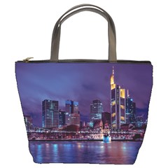 Frankfurt City Skyline Skyscraper Bucket Bag by Sarkoni