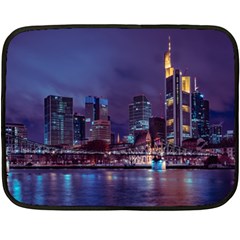 Frankfurt City Skyline Skyscraper Two Sides Fleece Blanket (mini) by Sarkoni