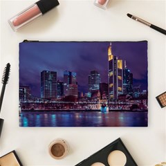 Frankfurt City Skyline Skyscraper Cosmetic Bag (large) by Sarkoni