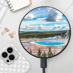 Mountains Trail Forest Yellowstone Wireless Fast Charger(black) by Sarkoni