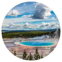 Mountains Trail Forest Yellowstone Round Trivet by Sarkoni