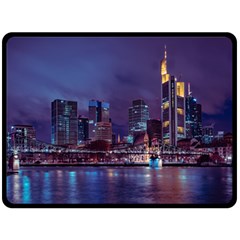 Frankfurt City Skyline Skyscraper Fleece Blanket (large) by Sarkoni