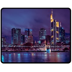 Frankfurt City Skyline Skyscraper Fleece Blanket (medium) by Sarkoni