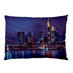 Frankfurt City Skyline Skyscraper Pillow Case (two Sides) by Sarkoni