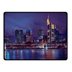 Frankfurt City Skyline Skyscraper Two Sides Fleece Blanket (small) by Sarkoni