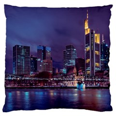 Frankfurt City Skyline Skyscraper Standard Premium Plush Fleece Cushion Case (one Side) by Sarkoni