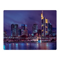 Frankfurt City Skyline Skyscraper Two Sides Premium Plush Fleece Blanket (mini) by Sarkoni