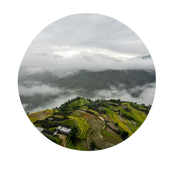 Residential Paddy Field Step Cloud Mini Round Pill Box