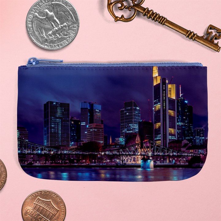 Frankfurt City Skyline Skyscraper Large Coin Purse