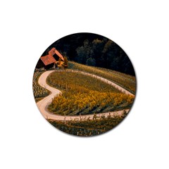 Vineyard Agriculture Farm Autumn Rubber Round Coaster (4 Pack) by Sarkoni