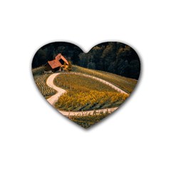 Vineyard Agriculture Farm Autumn Rubber Heart Coaster (4 Pack) by Sarkoni