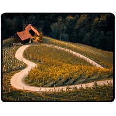 Vineyard Agriculture Farm Autumn Fleece Blanket (medium) by Sarkoni