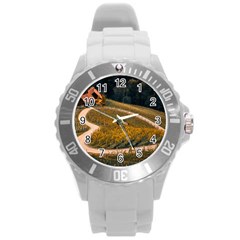 Vineyard Agriculture Farm Autumn Round Plastic Sport Watch (l) by Sarkoni