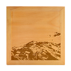 Residential Paddy Field Step Cloud Wood Photo Frame Cube by Sarkoni