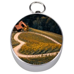 Vineyard Agriculture Farm Autumn Silver Compasses by Sarkoni