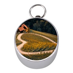 Vineyard Agriculture Farm Autumn Mini Silver Compasses by Sarkoni