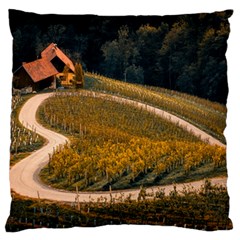 Vineyard Agriculture Farm Autumn Standard Premium Plush Fleece Cushion Case (one Side) by Sarkoni