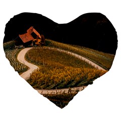 Vineyard Agriculture Farm Autumn Large 19  Premium Flano Heart Shape Cushions by Sarkoni