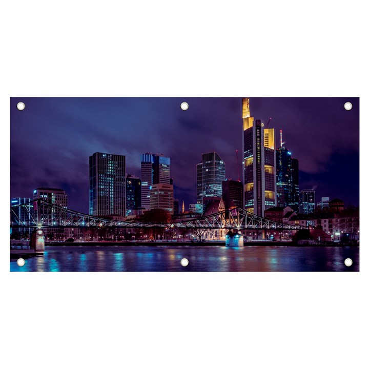 Frankfurt City Skyline Skyscraper Banner and Sign 4  x 2 