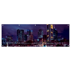 Frankfurt City Skyline Skyscraper Banner And Sign 12  X 4  by Sarkoni