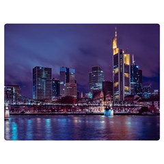 Frankfurt City Skyline Skyscraper Two Sides Premium Plush Fleece Blanket (extra Small) by Sarkoni