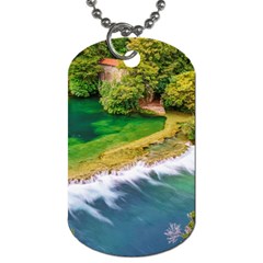 River Waterfall Dog Tag (one Side) by Sarkoni