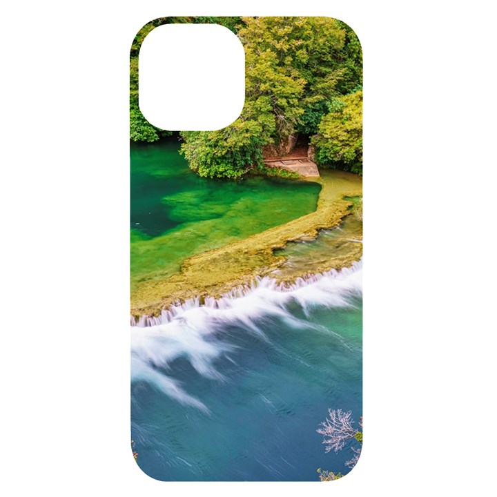 River Waterfall iPhone 14 Black UV Print Case