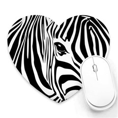 Animal Cute Pattern Art Zebra Heart Mousepad by Amaryn4rt