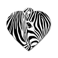 Animal Cute Pattern Art Zebra Dog Tag Heart (one Side) by Amaryn4rt